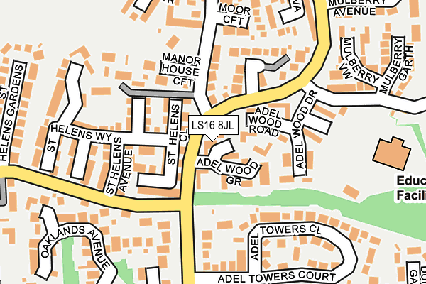 LS16 8JL map - OS OpenMap – Local (Ordnance Survey)