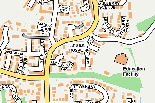 LS16 8JN map - OS OpenMap – Local (Ordnance Survey)