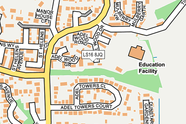 LS16 8JQ map - OS OpenMap – Local (Ordnance Survey)