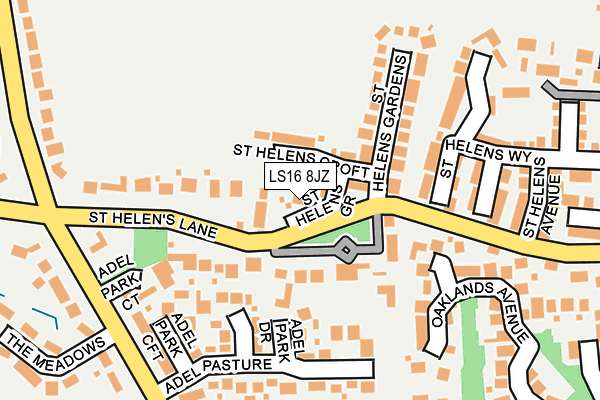 LS16 8JZ map - OS OpenMap – Local (Ordnance Survey)