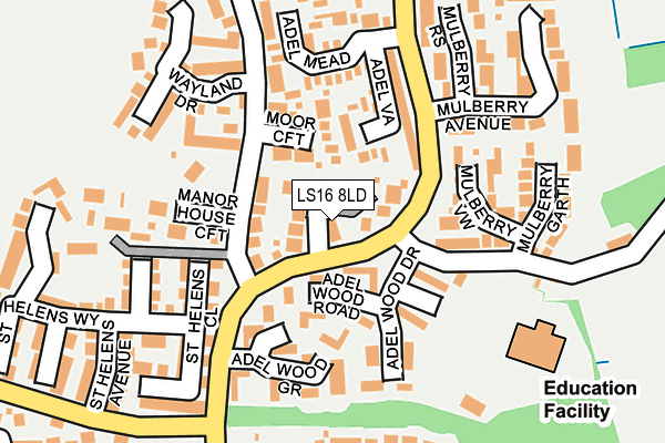 LS16 8LD map - OS OpenMap – Local (Ordnance Survey)