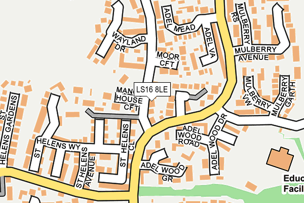 LS16 8LE map - OS OpenMap – Local (Ordnance Survey)