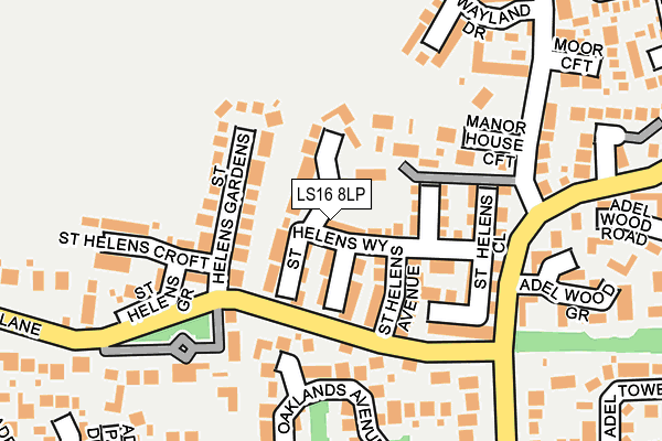LS16 8LP map - OS OpenMap – Local (Ordnance Survey)