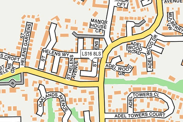 LS16 8LS map - OS OpenMap – Local (Ordnance Survey)
