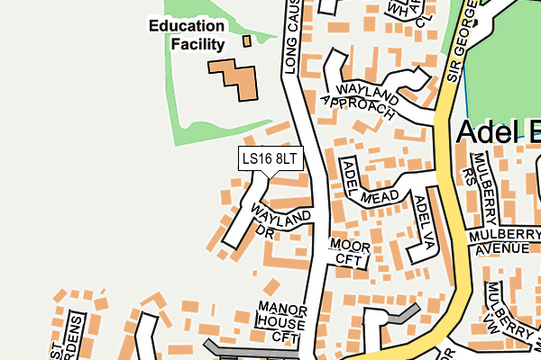LS16 8LT map - OS OpenMap – Local (Ordnance Survey)