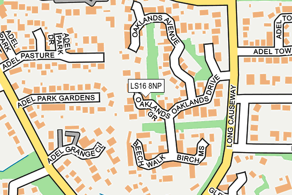 LS16 8NP map - OS OpenMap – Local (Ordnance Survey)