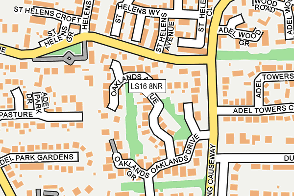 LS16 8NR map - OS OpenMap – Local (Ordnance Survey)