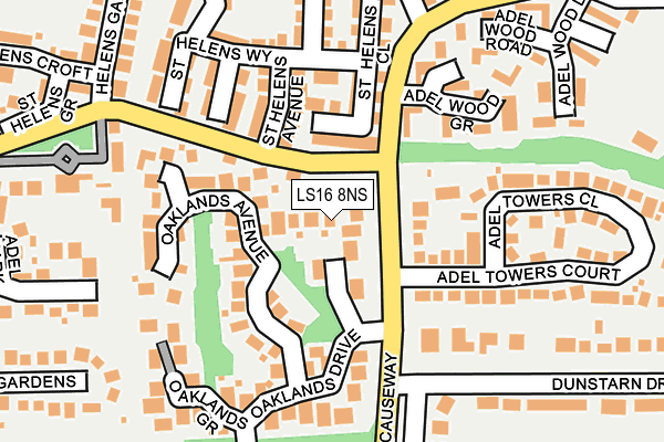 LS16 8NS map - OS OpenMap – Local (Ordnance Survey)