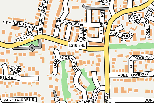 LS16 8NU map - OS OpenMap – Local (Ordnance Survey)
