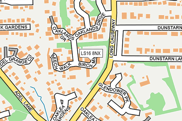 LS16 8NX map - OS OpenMap – Local (Ordnance Survey)