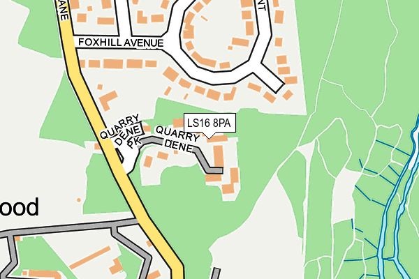 LS16 8PA map - OS OpenMap – Local (Ordnance Survey)