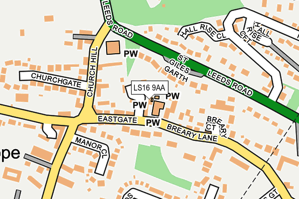 LS16 9AA map - OS OpenMap – Local (Ordnance Survey)