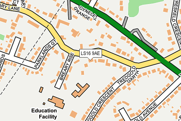 LS16 9AE map - OS OpenMap – Local (Ordnance Survey)