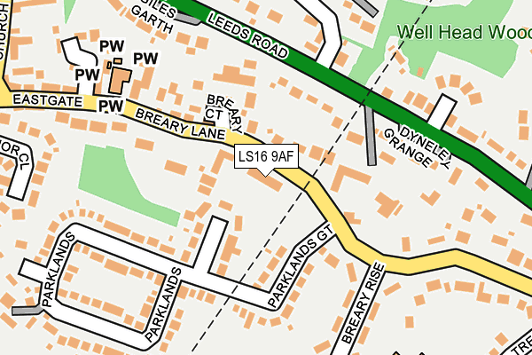 LS16 9AF map - OS OpenMap – Local (Ordnance Survey)