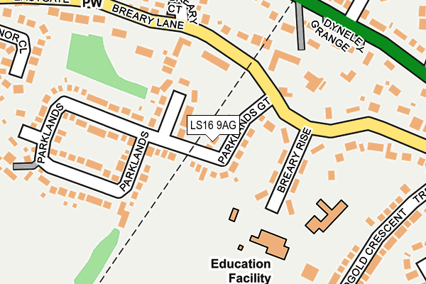 LS16 9AG map - OS OpenMap – Local (Ordnance Survey)