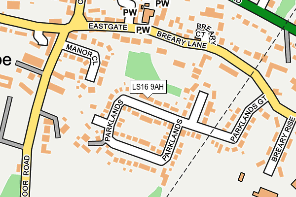 LS16 9AH map - OS OpenMap – Local (Ordnance Survey)
