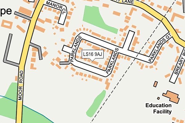 LS16 9AJ map - OS OpenMap – Local (Ordnance Survey)