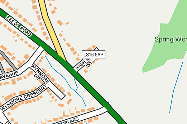 LS16 9AP map - OS OpenMap – Local (Ordnance Survey)
