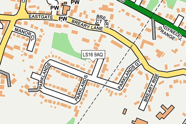 LS16 9AQ map - OS OpenMap – Local (Ordnance Survey)