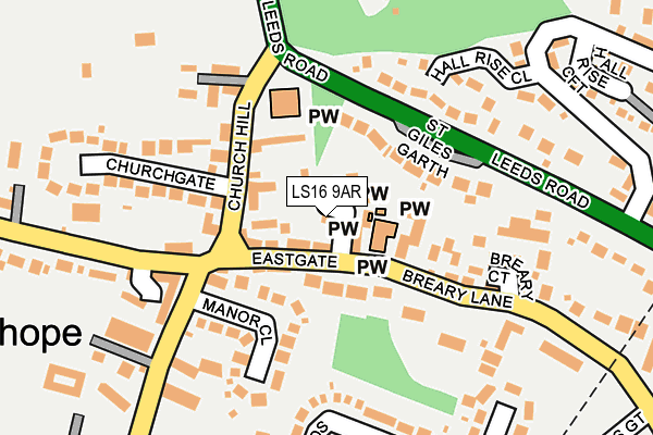 LS16 9AR map - OS OpenMap – Local (Ordnance Survey)