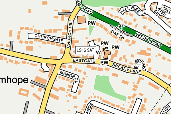 LS16 9AT map - OS OpenMap – Local (Ordnance Survey)