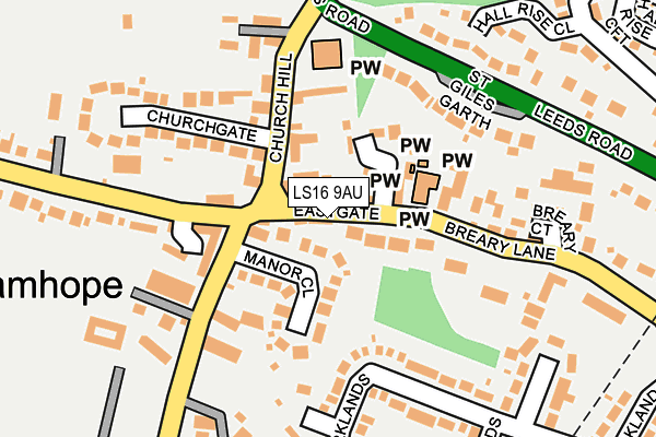 LS16 9AU map - OS OpenMap – Local (Ordnance Survey)