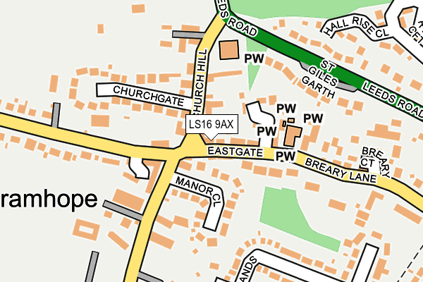 LS16 9AX map - OS OpenMap – Local (Ordnance Survey)