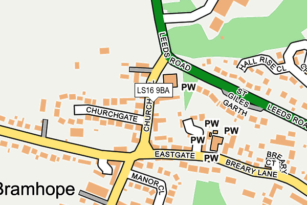LS16 9BA map - OS OpenMap – Local (Ordnance Survey)