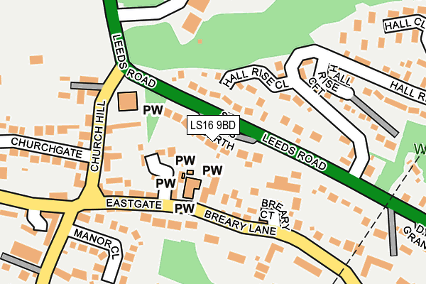 LS16 9BD map - OS OpenMap – Local (Ordnance Survey)
