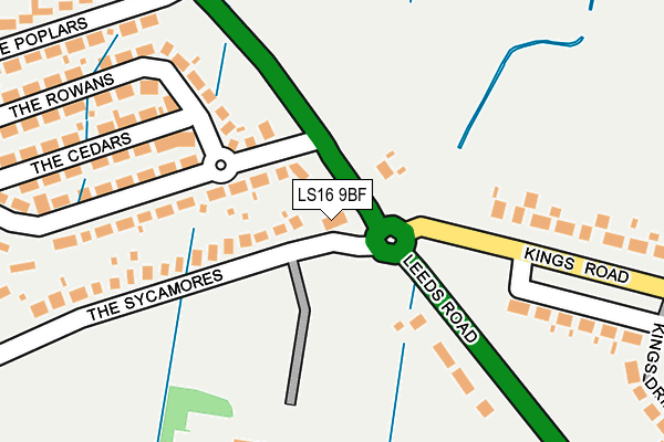 LS16 9BF map - OS OpenMap – Local (Ordnance Survey)