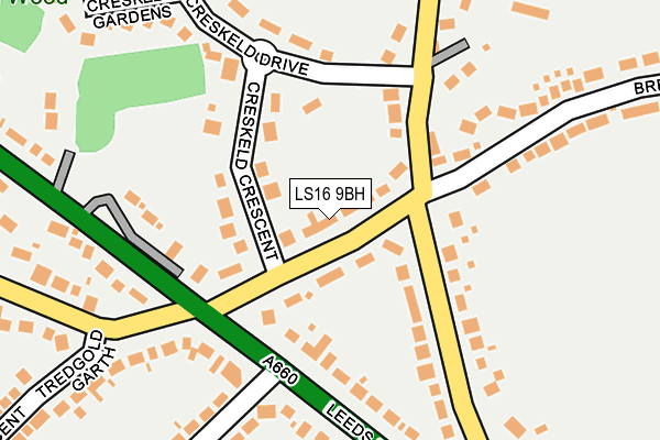 LS16 9BH map - OS OpenMap – Local (Ordnance Survey)