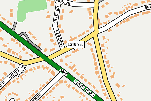LS16 9BJ map - OS OpenMap – Local (Ordnance Survey)