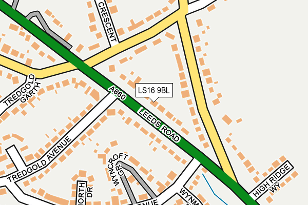 LS16 9BL map - OS OpenMap – Local (Ordnance Survey)