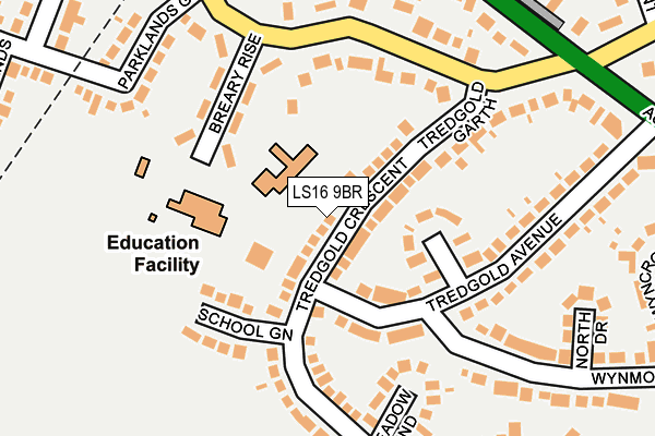 LS16 9BR map - OS OpenMap – Local (Ordnance Survey)