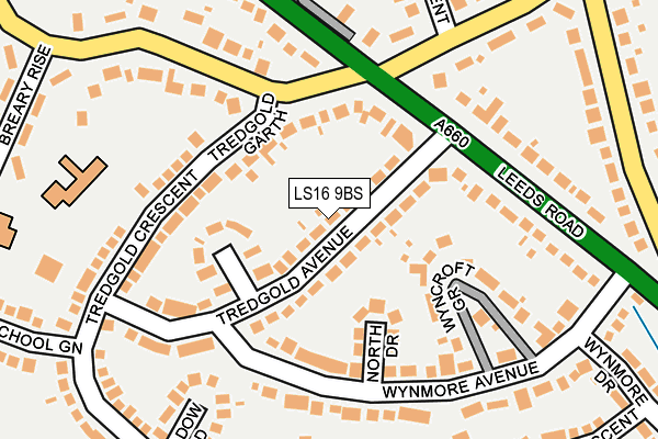 LS16 9BS map - OS OpenMap – Local (Ordnance Survey)