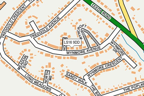 LS16 9DD map - OS OpenMap – Local (Ordnance Survey)