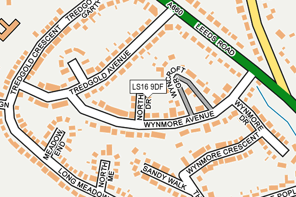 LS16 9DF map - OS OpenMap – Local (Ordnance Survey)