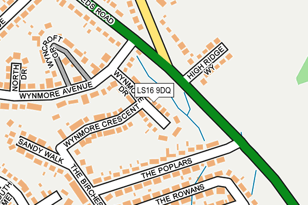 LS16 9DQ map - OS OpenMap – Local (Ordnance Survey)