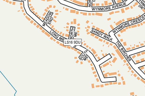 LS16 9DU map - OS OpenMap – Local (Ordnance Survey)
