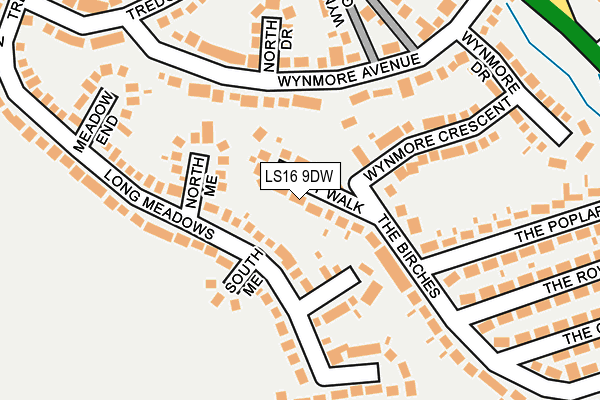 LS16 9DW map - OS OpenMap – Local (Ordnance Survey)