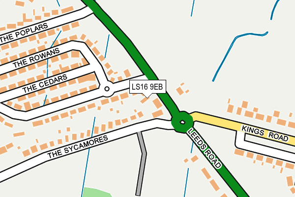 LS16 9EB map - OS OpenMap – Local (Ordnance Survey)