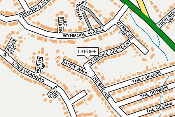 LS16 9EE map - OS OpenMap – Local (Ordnance Survey)