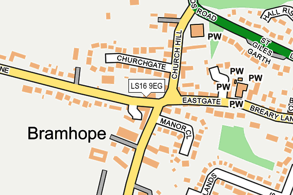 LS16 9EG map - OS OpenMap – Local (Ordnance Survey)