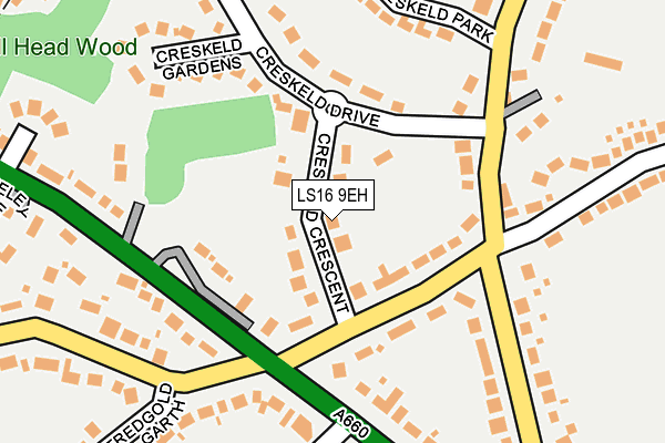 LS16 9EH map - OS OpenMap – Local (Ordnance Survey)