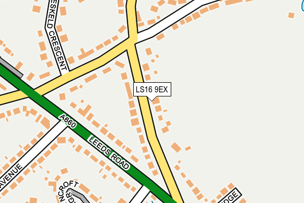 LS16 9EX map - OS OpenMap – Local (Ordnance Survey)