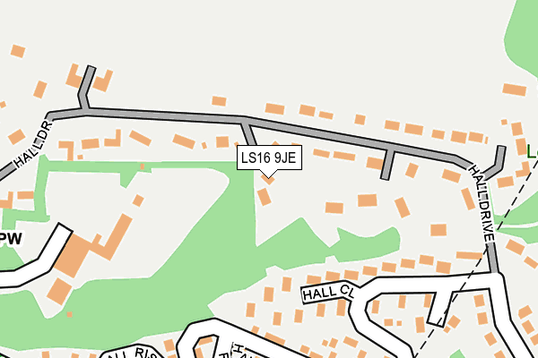 LS16 9JE map - OS OpenMap – Local (Ordnance Survey)