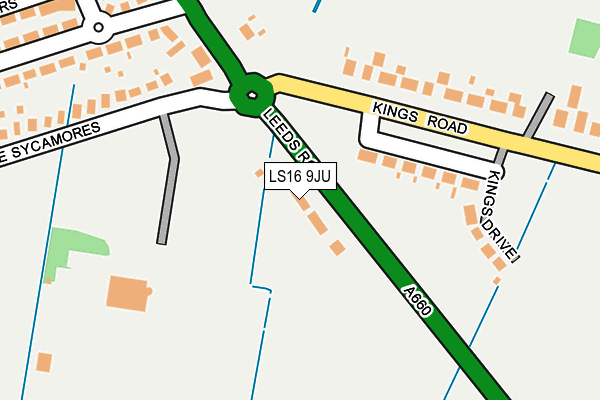 LS16 9JU map - OS OpenMap – Local (Ordnance Survey)