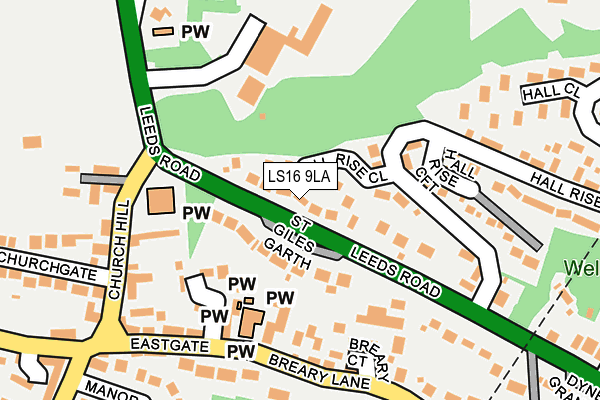 LS16 9LA map - OS OpenMap – Local (Ordnance Survey)