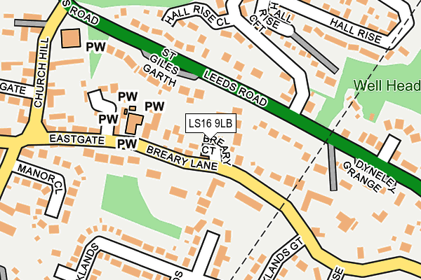 LS16 9LB map - OS OpenMap – Local (Ordnance Survey)
