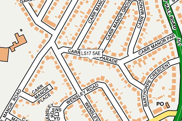 LS17 5AE map - OS OpenMap – Local (Ordnance Survey)
